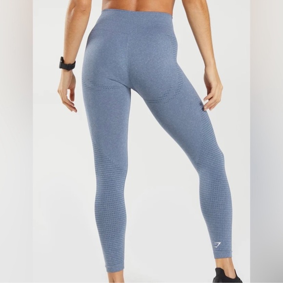 Gymshark Vital Seamless 2.0 Leggings Body Fit Evening Blue Marl size small - Picture 2 of 8